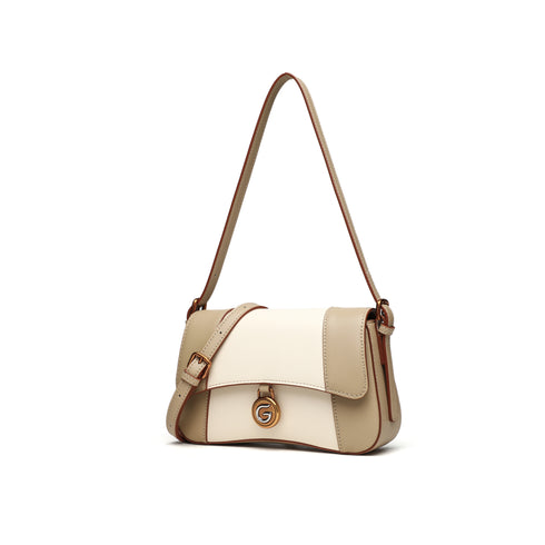 Gelanni Hourglass Bag - Apricot & White
